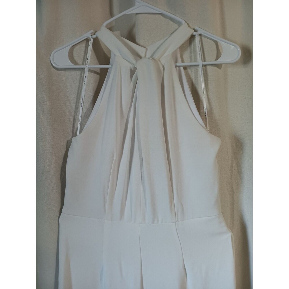 Julia Jordan Sz 8 Twist Halter Neck Jumpsuit  Sleeveless Keyhole Pocket Stretch - Picture 2 of 11